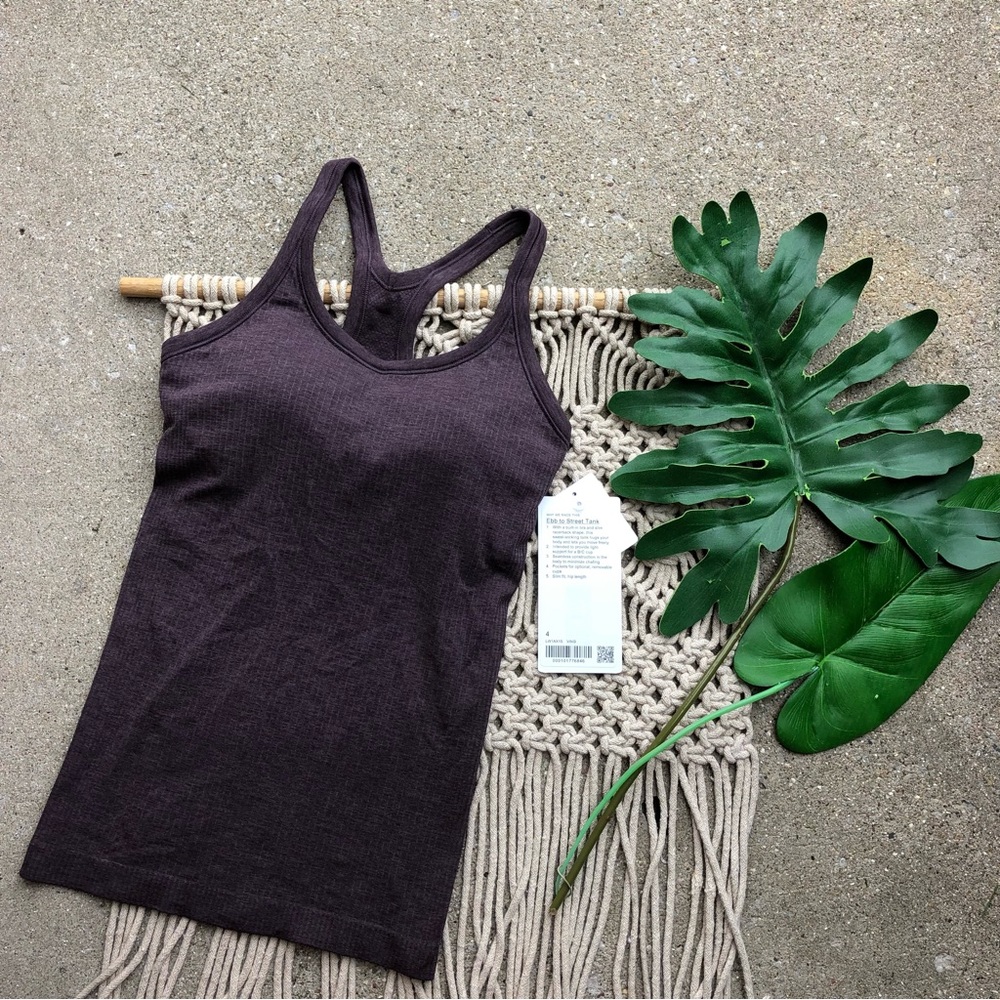New Lululemon Ebb To Street Tank Top Size 4 - Vintage Grape
